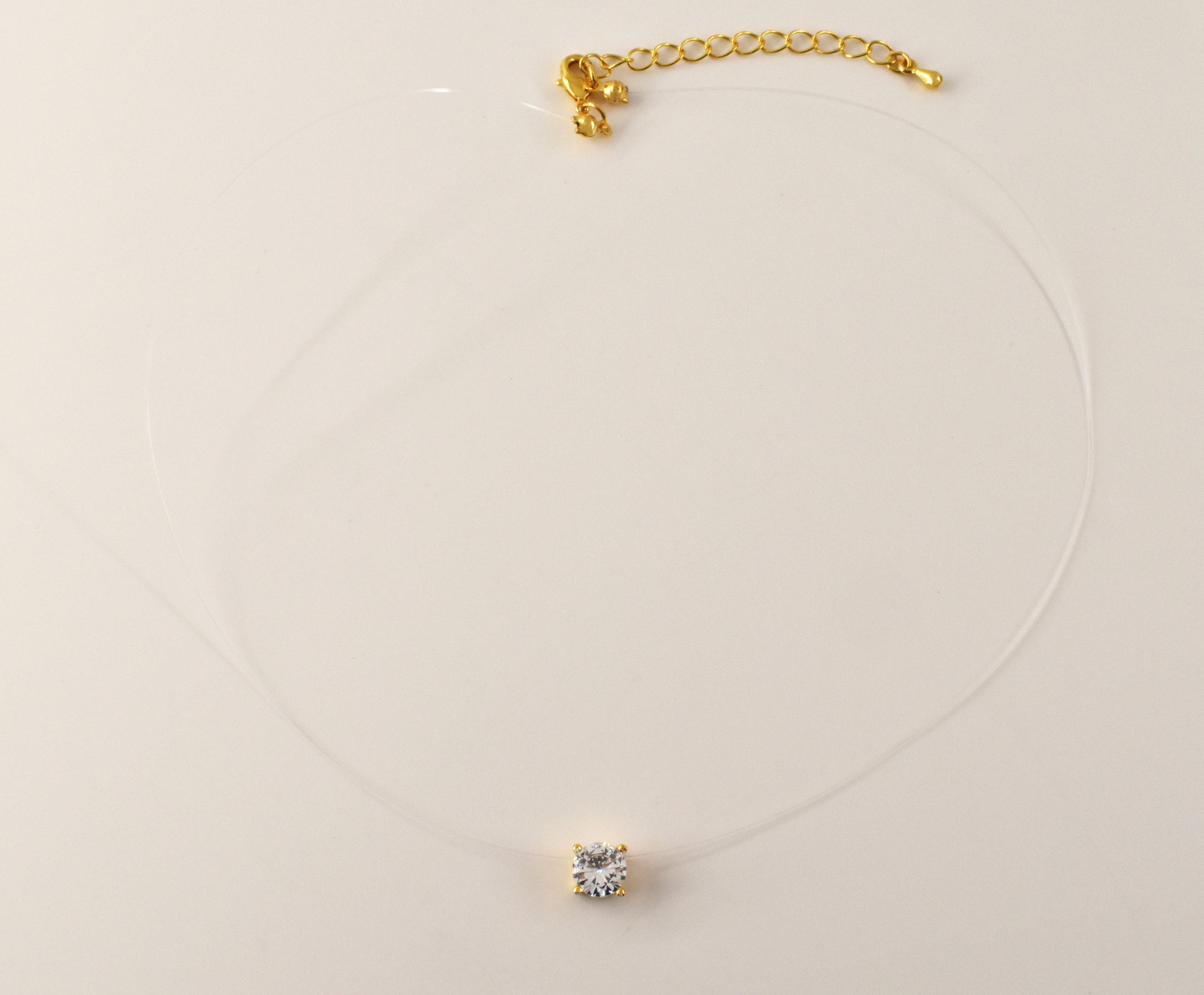 Invisible Necklace, NW-25G, 1pc, 16K Shiny Gold Plated Brass Invisible Necklace, NW-25G, 1pc, 16K Shiny Gold Plated Brass