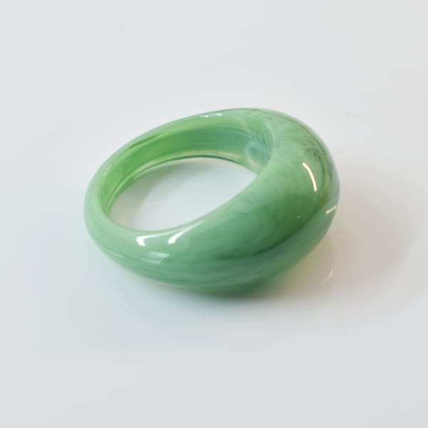 Bold resin ring, RCR-05F, 1 piece, Inner 17mm, Retro chunky ring