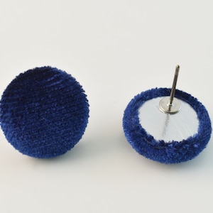 Button earrings, EOK-14GF, 2pcs, Outer 15mm, Fabric Button Earrings, Nickel Free, Titanium Post