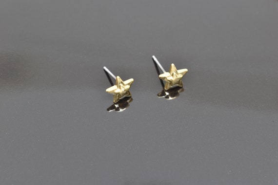 16K shiny gold plated brass Palladium Heart earring post Geometric earring post Nickel free plating EY-03G Nickel free post 2pcs