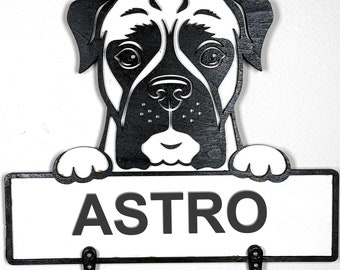 Boxer Personalized Dog Leash Holder