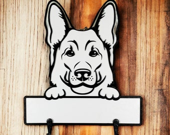 German Shepard Personalized Dog Leash Holder