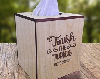 Acts 20:24 Engraved Tissue Box