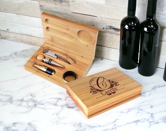 Engraved Wine Tool Set, Wine Tool Set, Wine Gifts. Personalized Wine Gifts