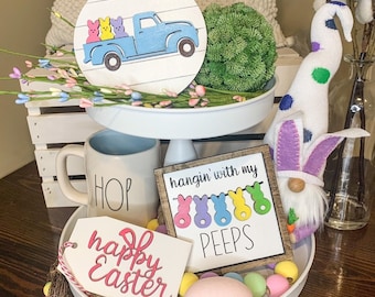 Tiered tray signs for Easter/Bunny Brew sign/3D wood signs/Laser cut signs/Peeps Decor/Mini signs