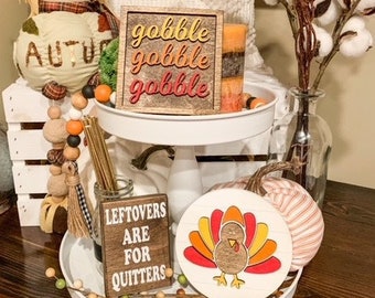 Thanksgiving Tiered tray signs/Laser cut signs/Fall Decor/Mini signs