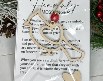 Cardinal Ornament/Heavenly Messenger Christmas Ornament/Gift for her/Gift for friend/Christmas Gift
