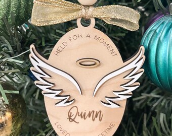 Baby Remembrance Ornament/Christmas Decor/Wood Ornament/Baby Loss/Custom Name