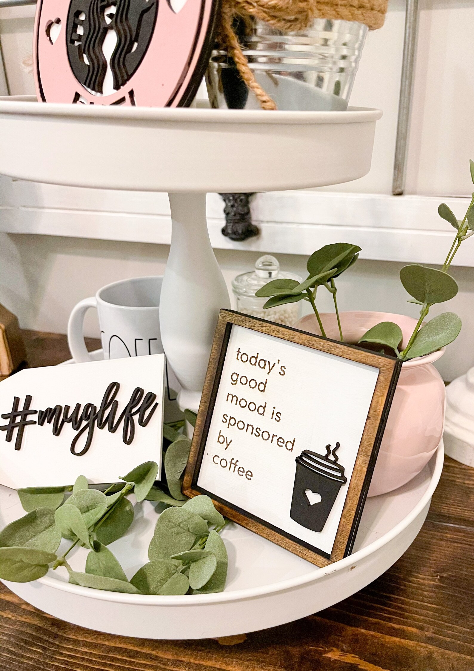 Coffee Themed Tiered Tray/3d Wood Signs/laser Cut Etsy Singapore