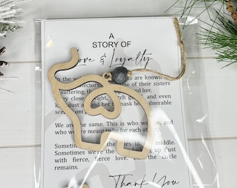 Elephant Ornament/Sister Gift/Love and Loyalty/Gift for friend/Christmas Gift