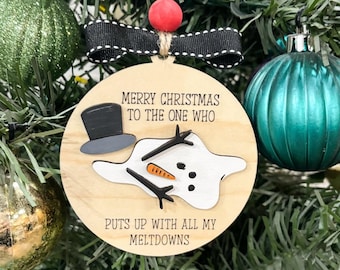 Meltdown Ornament/Snowman Ornament/Christmas Ornament/Funny Gift