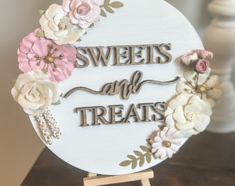 Sweets and Treats Sign, 3D Wood Dessert Table Decor