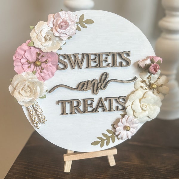 Sweets and Treats Sign/3D wood signs/Laser cut signs/Dessert Table Sign/Shower decor/Party Decor