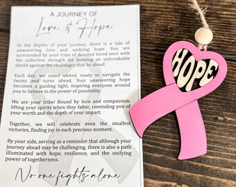 Pink Ribbon Ornament/Hope Christmas Ornament/Gift for her/Gift for friend/Christmas Gift/Breast Csncer