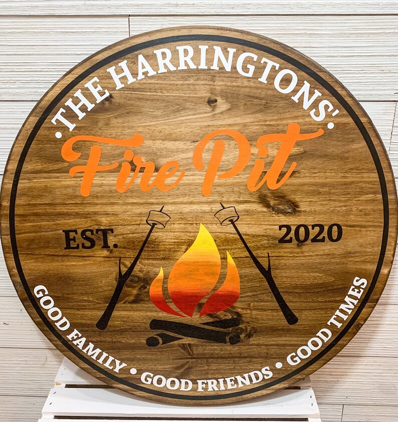 Fire Pit Sign/Custom Backyard Campfire Sign/Personalized Etsy