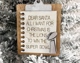 NFL Ornament/Funny Christmas Ornament/Dear Santa football Decor/Gift for friend/Super Bowl
