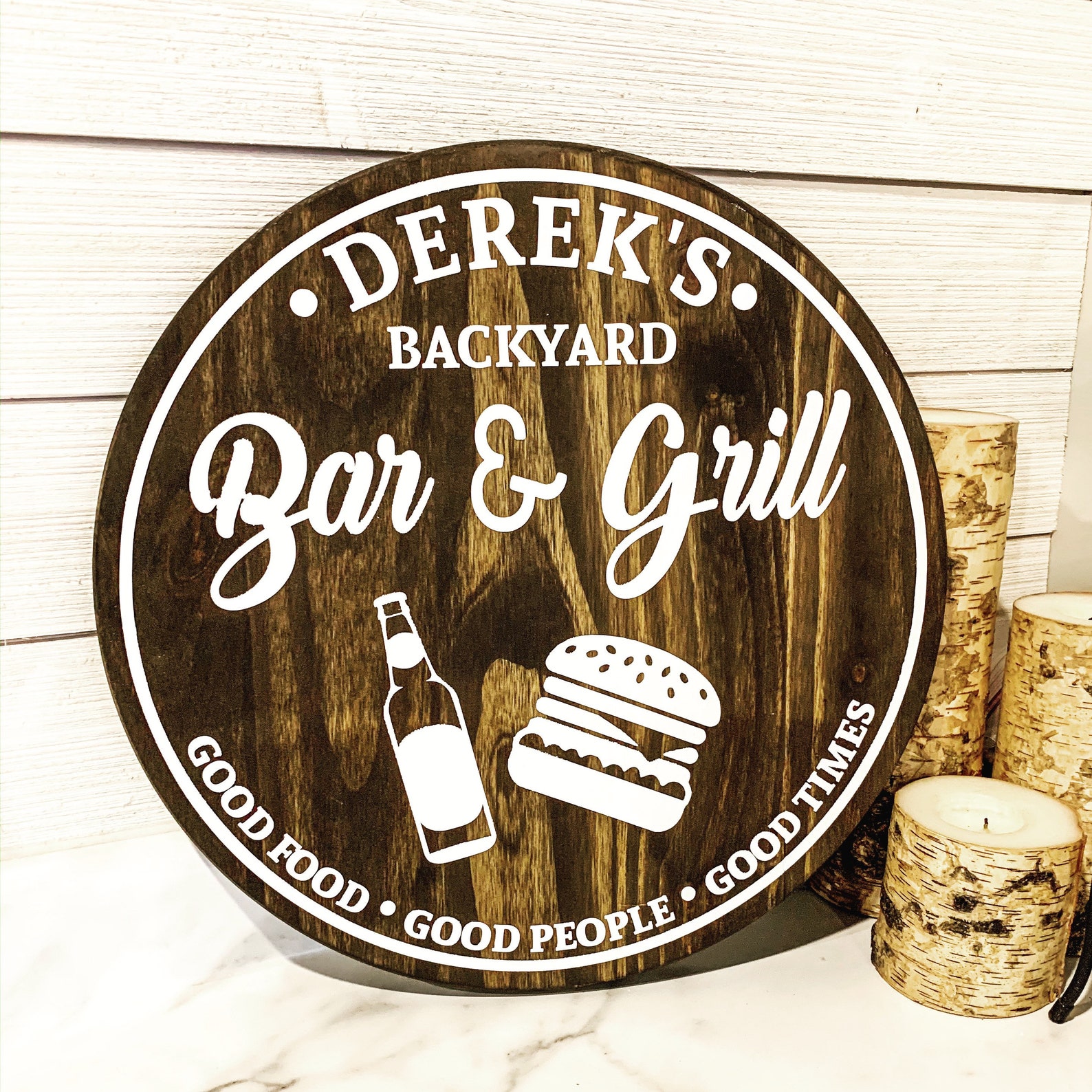 Backyard Bar and Grill sign/Custom Patio Sign/Personalized Etsy