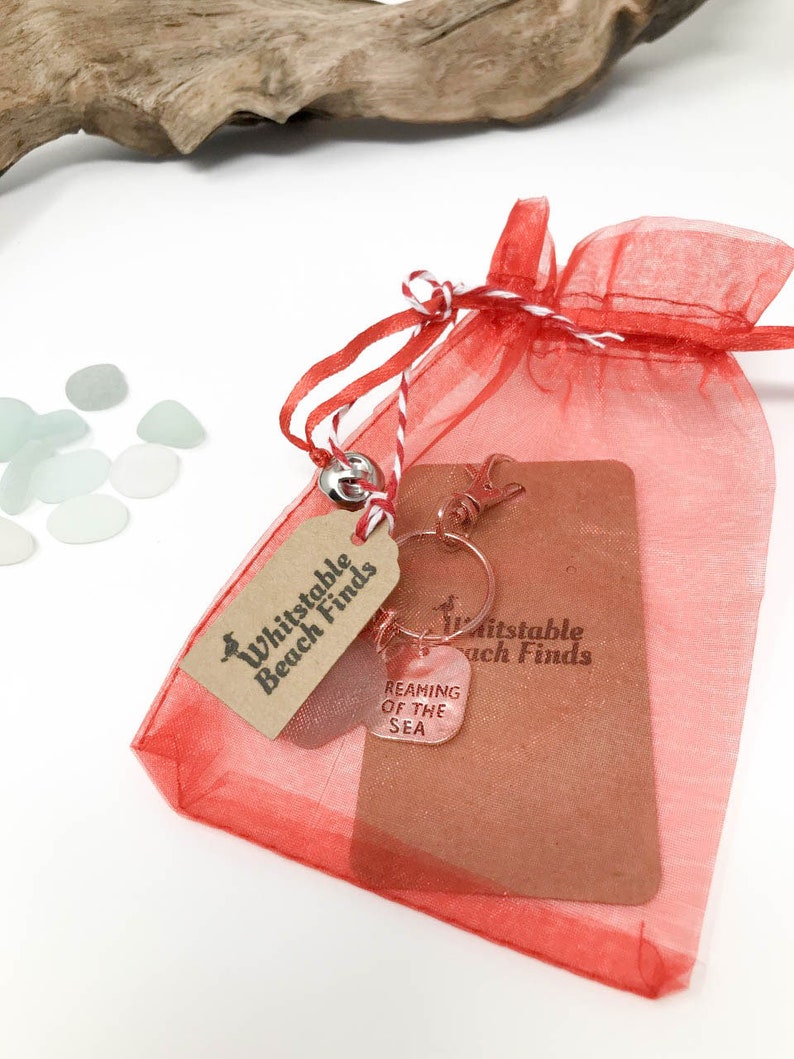 Pale Blue Dreaming of the Sea Sea Glass Keyring