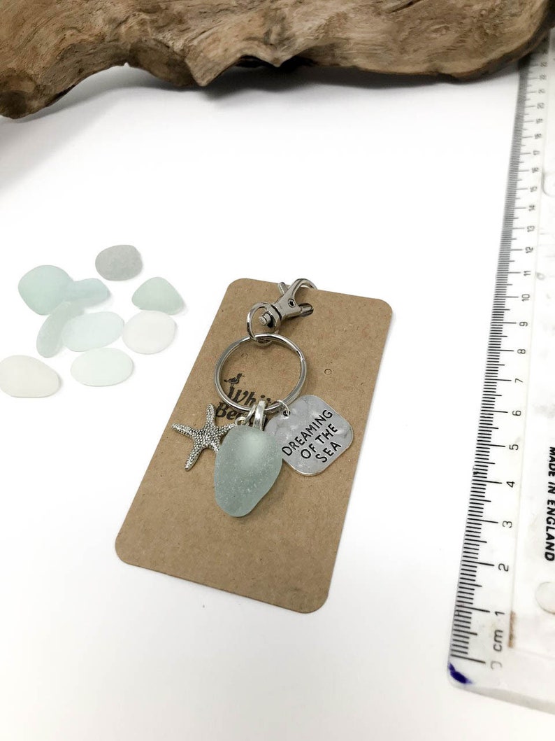 Pale Blue Dreaming of the Sea Sea Glass Keyring