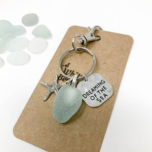 Sea Glass Keyring - Dreaming of the Sea - Pale Blue