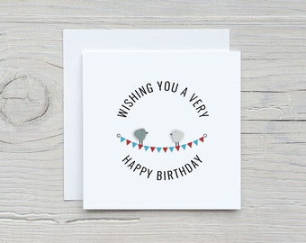 Happy birthday Card / Greetings Card / Sea Glass  - Wishing your a very happy birthday   / Customise with own wording