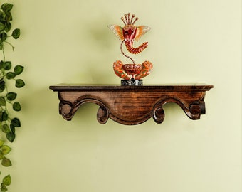 Wall shelf, Storage Shelf, Kitchen shelf, Prayer shelf Prayer Desk Pooja Temple design Shelf - 18 Inches Long