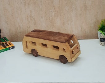 Toy Bus wooden Truck toy Montessori and Sensory Toy Learning Toy Gift for Child made up of Medicinal Natural wood