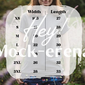 Bella + Canvas 3001 Sizing Chart for Print on Demand Stores, T-shirt Mockup, T-shirt Sizing Guide, BC3001, Size Chart