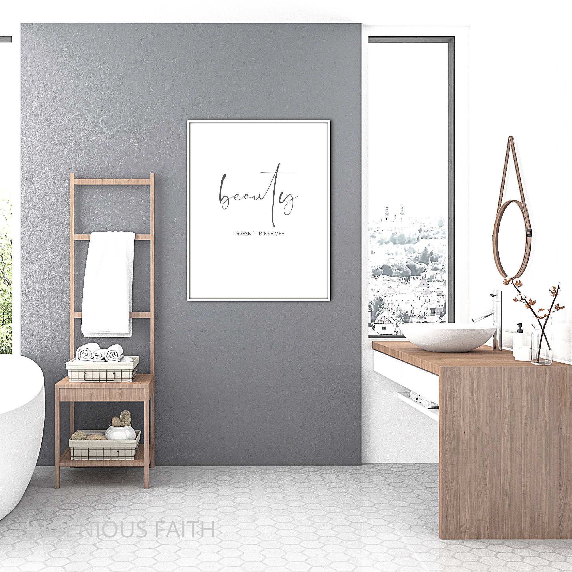 Badezimmer Kunstwerk Schwarz und Weiß. Ein einzigartiger Hauch | Etsy