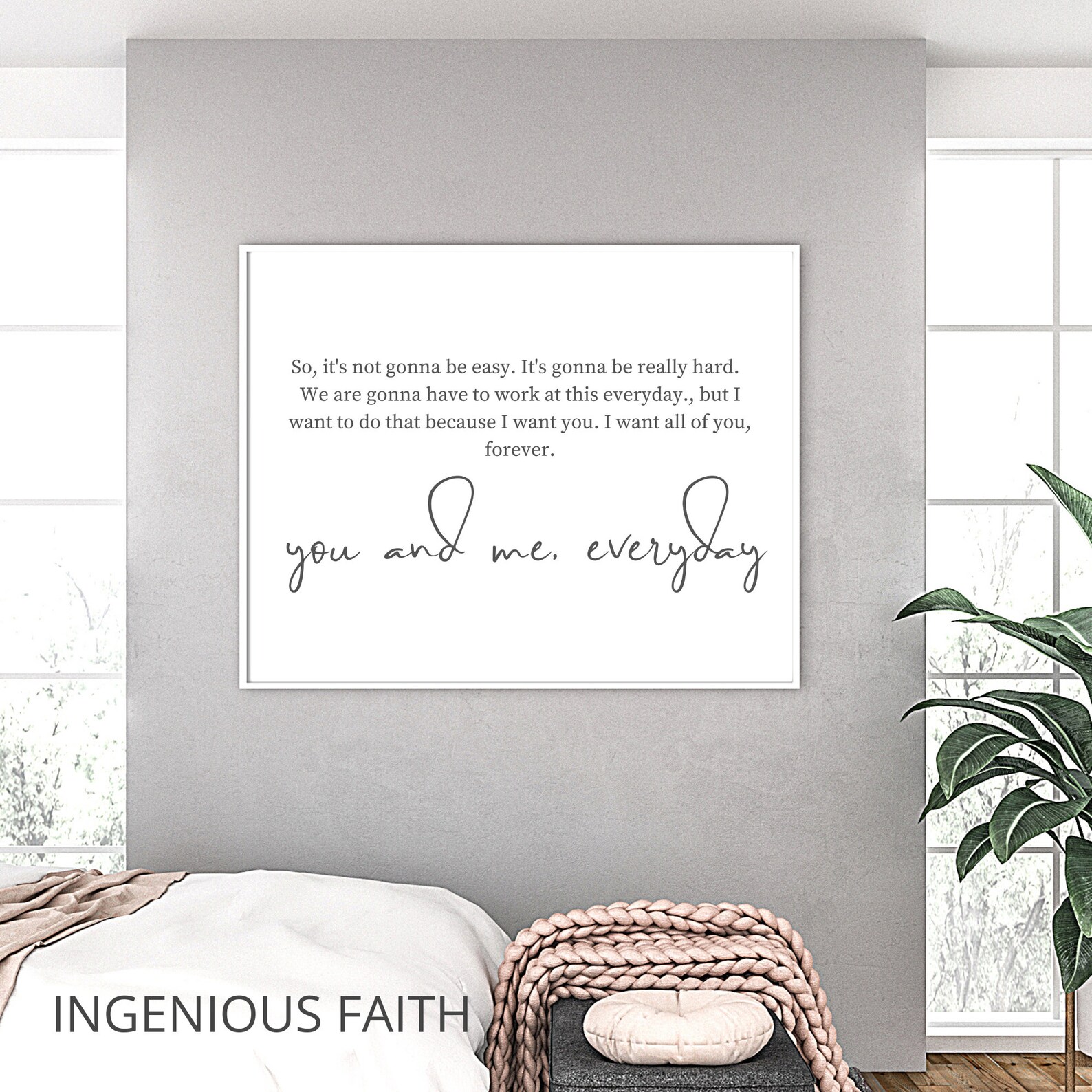 Couples Wall Art for Over the Bed. Elegant White and Gray - Etsy