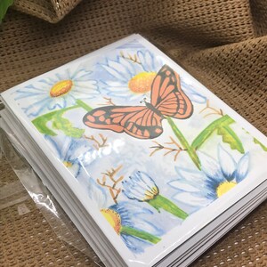 Note cards Butterfly Haven Illustrated Hand Water colored Blank Notes Bag of 10 image 6