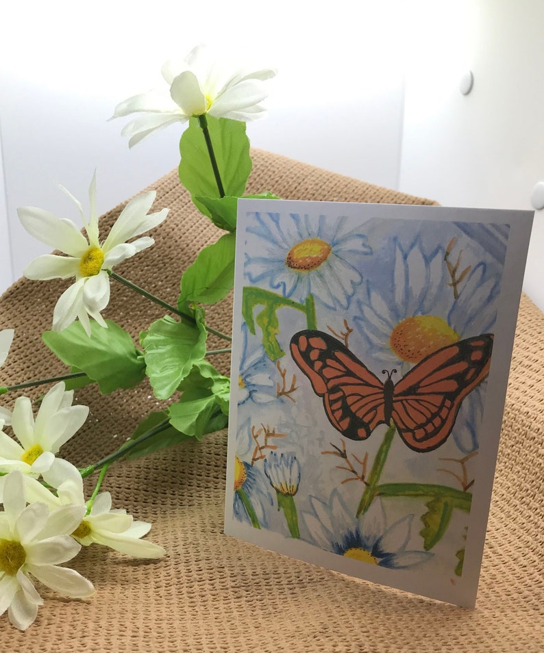 Note cards Butterfly Haven Illustrated Hand Water colored Blank Notes Bag of 10 image 1