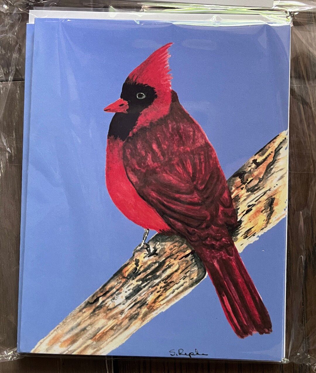 Hand Watercolored Cardinal Note Cards | Blank Stationery Set of 4 - Etsy