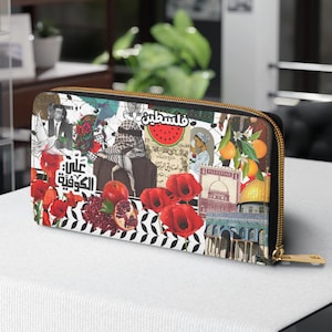 Palestinian Zipper Wallet, Palestine wallet, Kuffiyah small bag, Palestine bag