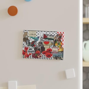 Palestine design magnet, Palestina gift magnet, Palestine collage magnet, Palestine decor