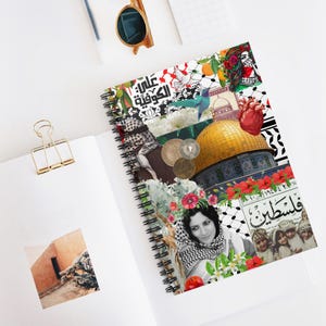 Palestine Journal - Hardcover Palestinian Notebook, Symbols Diary, Spiral Notebook, Ruled Line, Palestine Gift, Note Taking Book, Memory