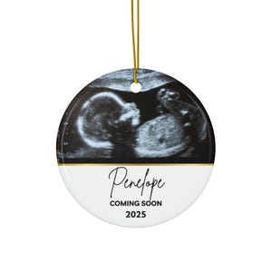 Ultrasound Personalized Baby Announcement Ornament, pregnancy ornament ultrasound, Custom Name Christmas Tree Ornament, 2025 Baby Arrival