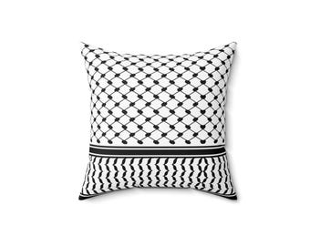 Chic Modern Pillow Kuffiyeh pattern Decorative Cush Palestinian traditional scarf pattern Sofa Accent, Minimalist Palestinian Gift, Kuffiyeh