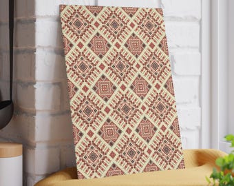 Palestijnse glazen snijplank met tatreez-patroon, glazen serveerschaal keuken, woondecoratie cadeau, keukendecor, bord eten bereiden