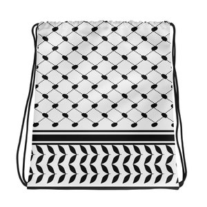 Palestinian Kufiya Drawstring bag, everyday bag, drawstring closure, traditional Palestinian pattern image 2