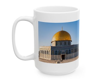 al aqsa mug, Islamic Ceramic Mug, Dome of the Rock gift, Ramadan and Eid Gift, Muslim Mug, Aqsa Cup, Muslim celebration gift