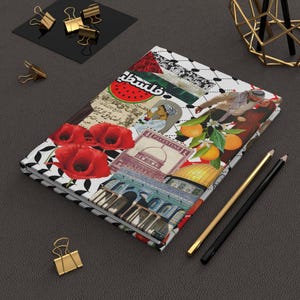 Palestine Journal, Palestinian Hardcover Journal, Palestine symbols notebook