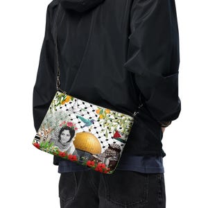 Palestinian Crossbody bag ,Kufiya zip closure, Palestinian gift, Keffieh, Keffiyeh, Arabic, Palestine, Palestinian Kufiya