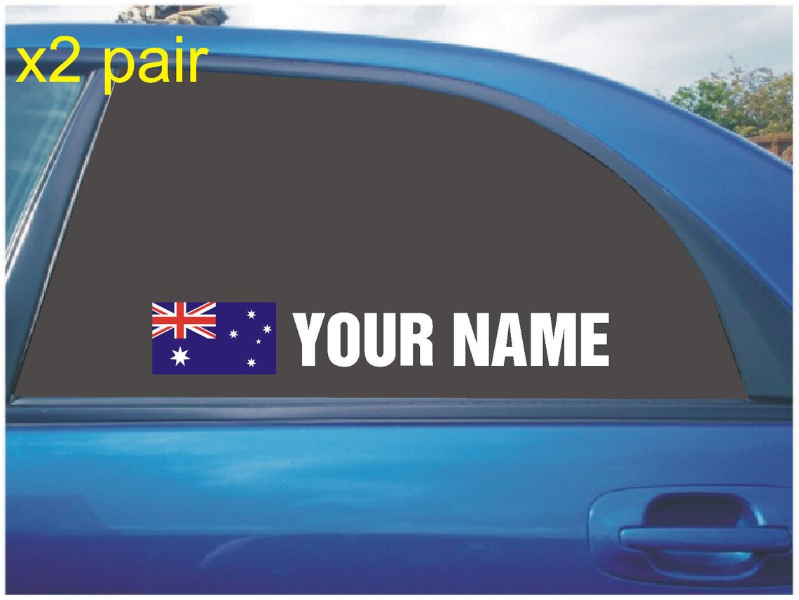 Your name rally race car window sticker decal with australia Etsy