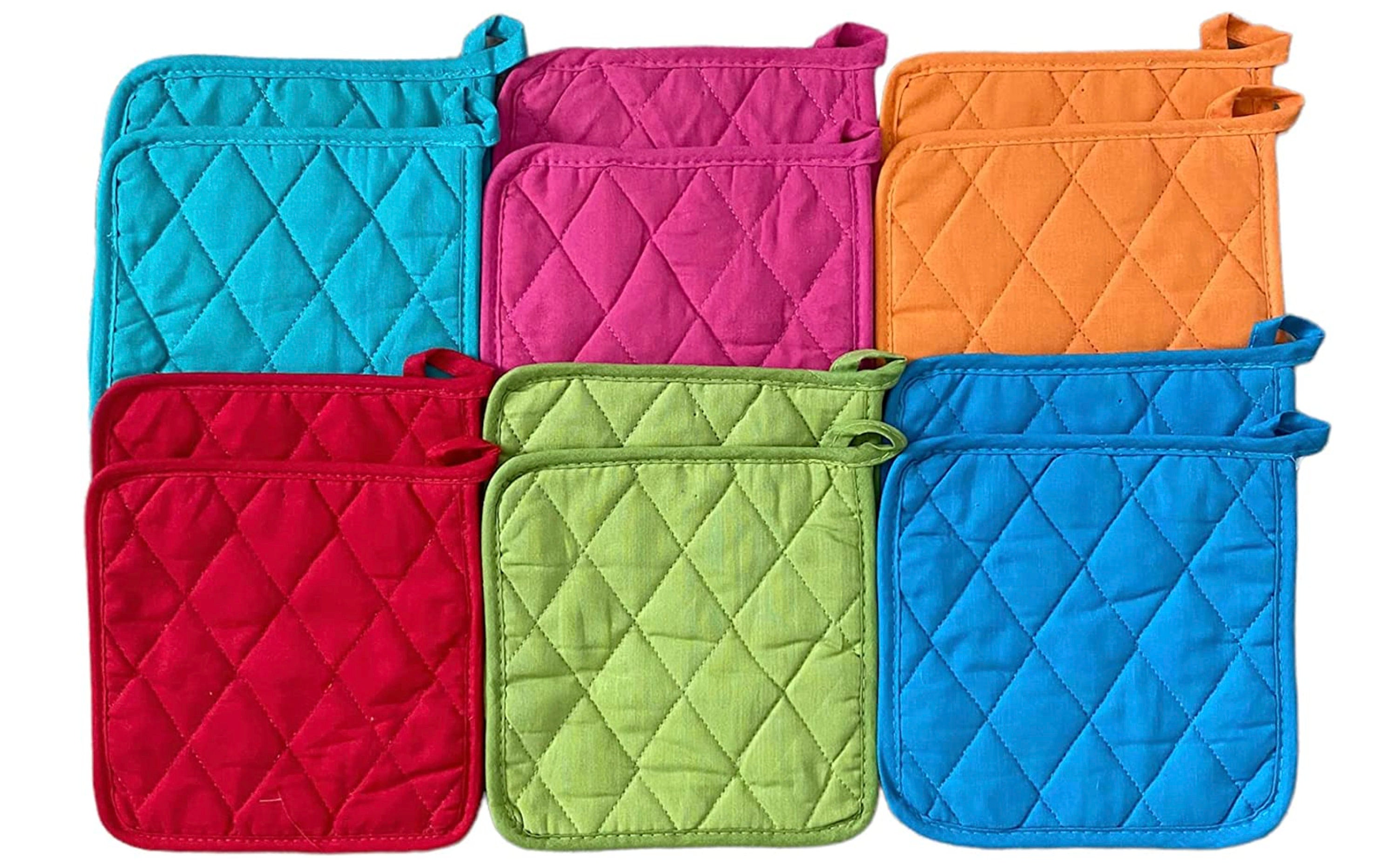 Zulay Kitchen Pot Holder - Quilted Terry Cloth Potholders 7x7 Inch (Black),  1 - Foods Co.