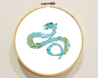 Patrón Punto de Cruz PDF Serpiente Marina