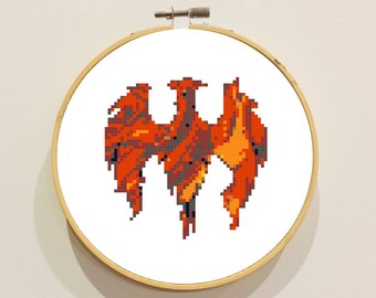 Patrón PDF Punto de Cruz Pájaro Rojo