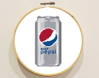 Patrón PDF de punto de cruz de lata plateada y azul