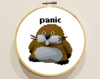 Cross Stitch PDF Pattern Shrew panic
