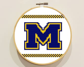 Patrón PDF de punto de cruz azul